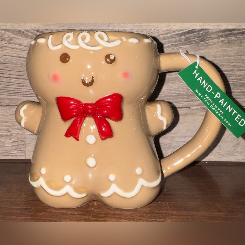 Super Cute 🥰 Gingerbread Man Mug Hand Painted - NEW